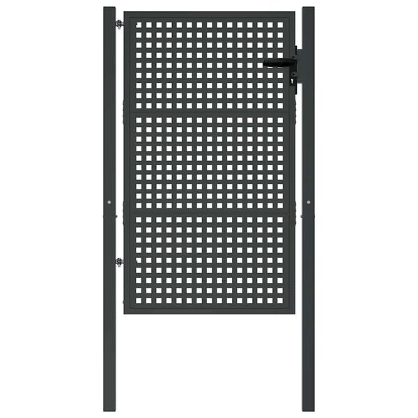 Vidaxl Portillon de jardin en acier anthracite 105x200 cm - Jusqu'à -35%