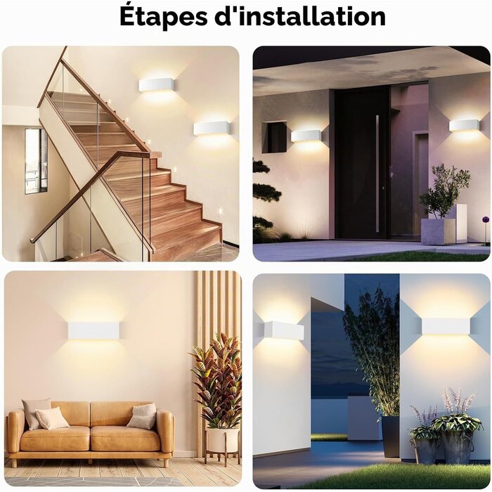 Lot de 2 appliques murales LED 36W, faisceau réglable - Jusqu'à -33%