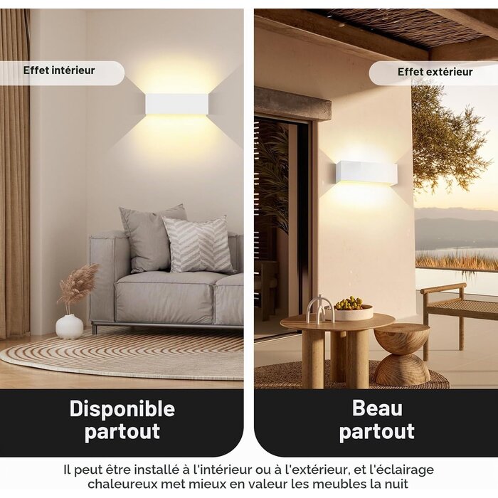 Lot de 2 appliques murales LED 36W, faisceau réglable - Jusqu'à -33%