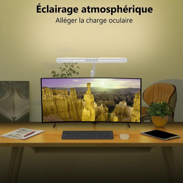 Lampe de bureau LED 24W 1500lm - Dimmable - Jusqu'à -33% de remise