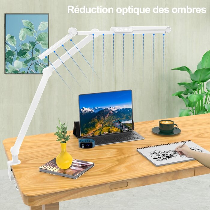 Lampe de bureau LED 24W 1500lm - Dimmable - Jusqu'à -33% de remise