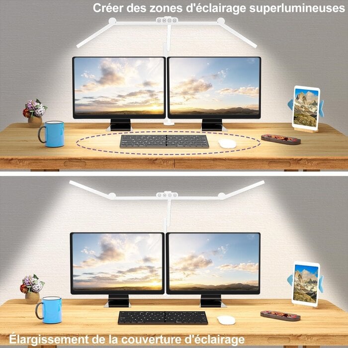 Lampe de bureau LED articulée 24W - Blanc - Jusqu'à -33% sur l'outlet