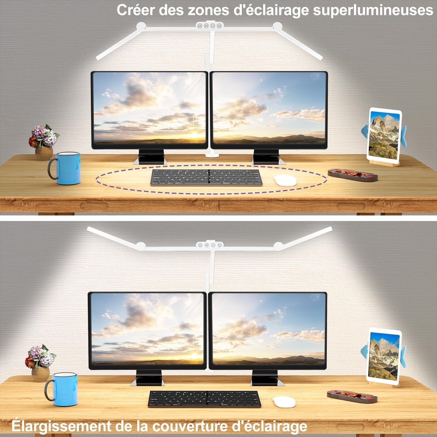 Lampe de bureau LED articulée 24W - Blanc - Jusqu'à -33% sur l'outlet