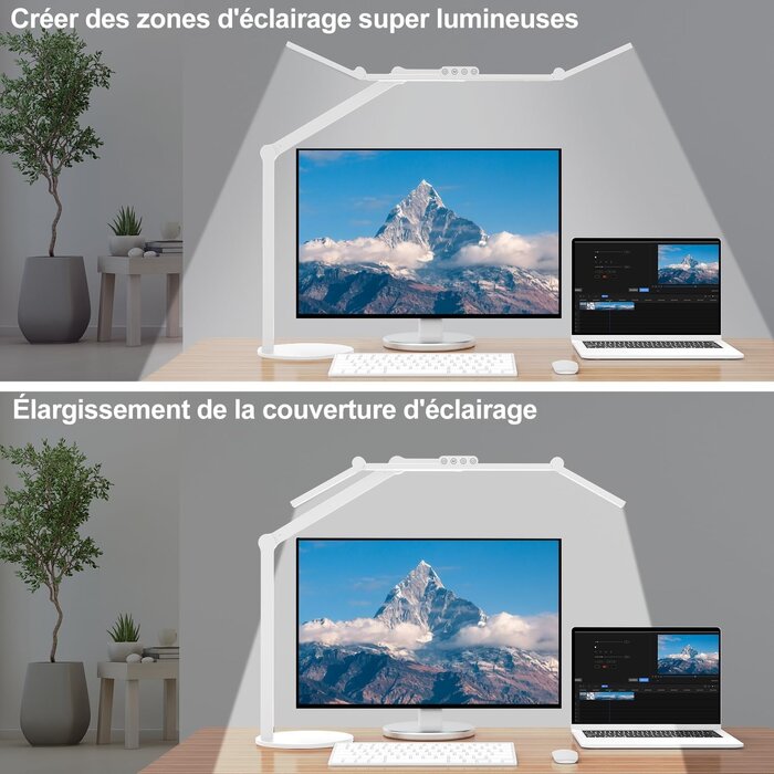 Lampe de bureau LED ergonomique 24W - Jusqu'à 34% de réduction