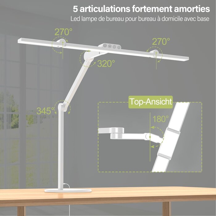 Lampe de bureau LED ergonomique 24W - Jusqu'à 34% de réduction