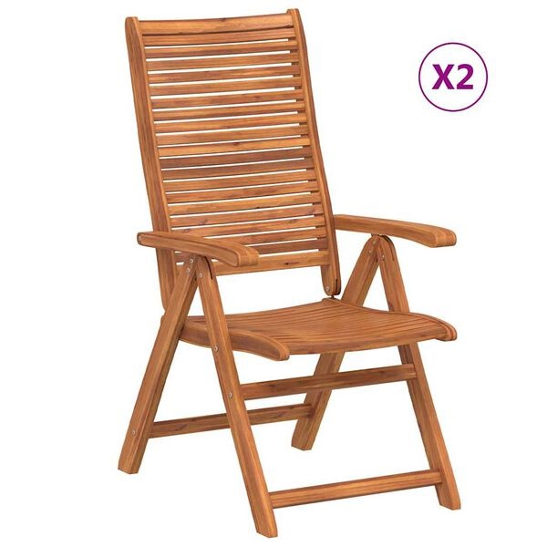 Vidaxl Lot de 2 chaises de jardin pliantes en acacia jusqu'à -35%
