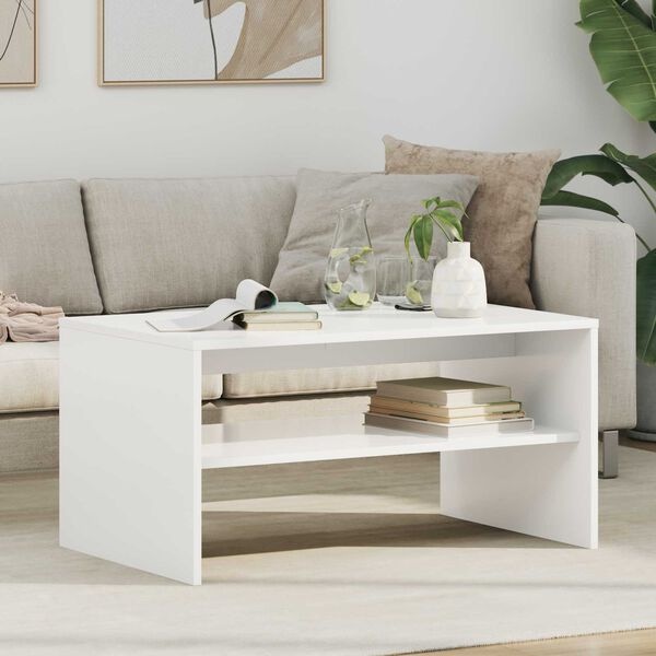 Vidaxl Table basse rectangulaire blanche - Design épuré - Jusqu'à -33%