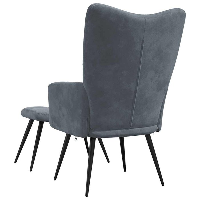 Vidaxl Fauteuil relax avec repose-pieds - Velours gris foncé - Jusqu'à -34%