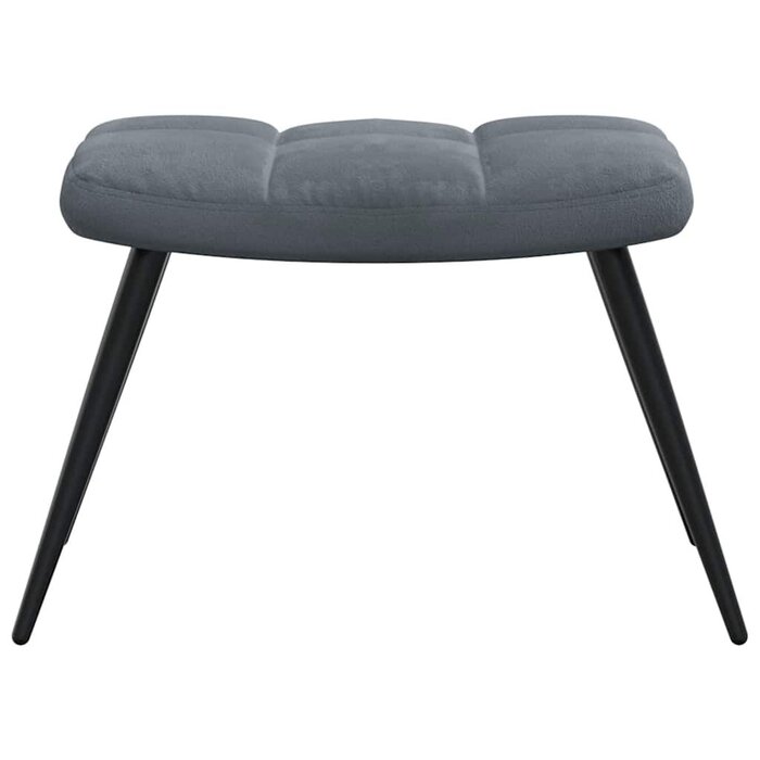 Vidaxl Fauteuil relax avec repose-pieds - Velours gris foncé - Jusqu'à -34%