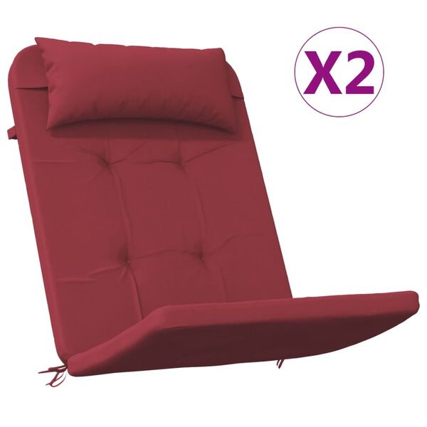 Vidaxl Lot de 2 coussins pour chaise Adirondack - Rouge vin - Jusqu'à -34%