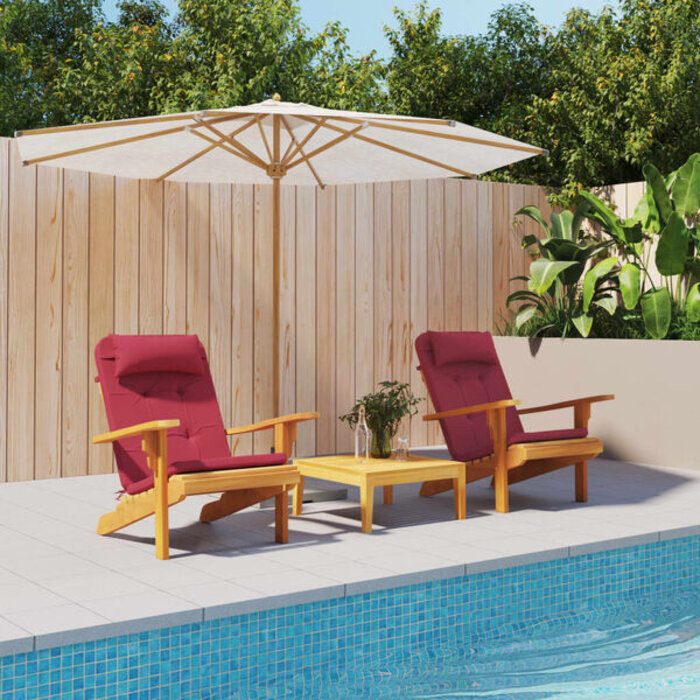 Vidaxl Lot de 2 coussins pour chaise Adirondack - Rouge vin - Jusqu'à -34%