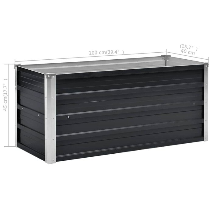 Vidaxl Bac de jardin surélevé en acier anthracite 100x40x45 cm - Jusqu'à -32%