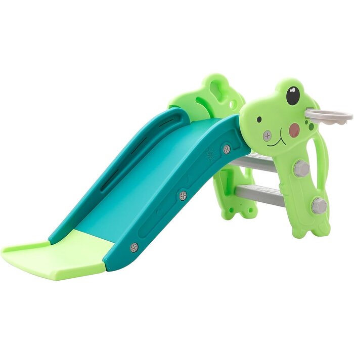 Toboggan enfant 3-en-1 avec panier de basket - Vert - Jusqu'à -33%