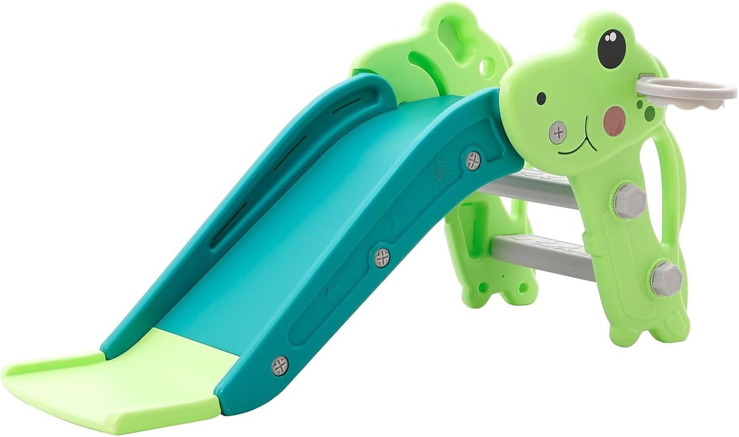 Toboggan enfant 3-en-1 avec panier de basket - Vert - Jusqu'à -33%