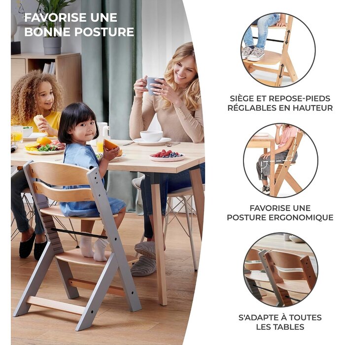 Amazon Chaise haute évolutive 3-en-1 en bois - Jusqu'à -34% de remise