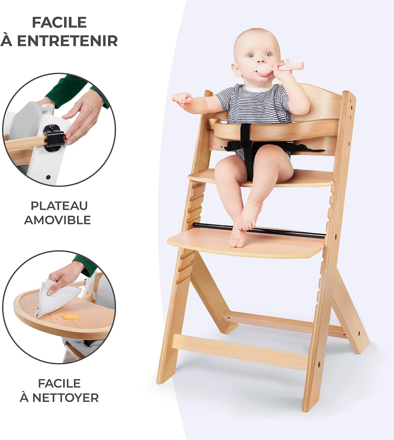 Amazon Chaise haute évolutive 3-en-1 en bois - Jusqu'à -34% de remise