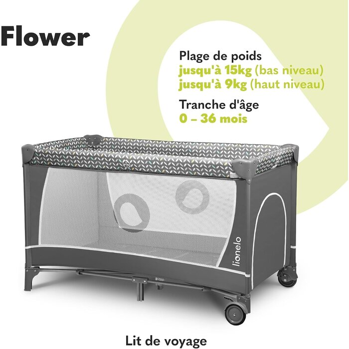 Lionelo Lit parapluie et parc 2-en-1 avec table à langer - Jusqu'à -35%