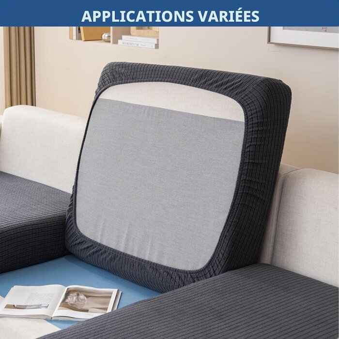 Housse de coussin extensible pour canapé - Gris foncé - Jusqu'à 33% de remise