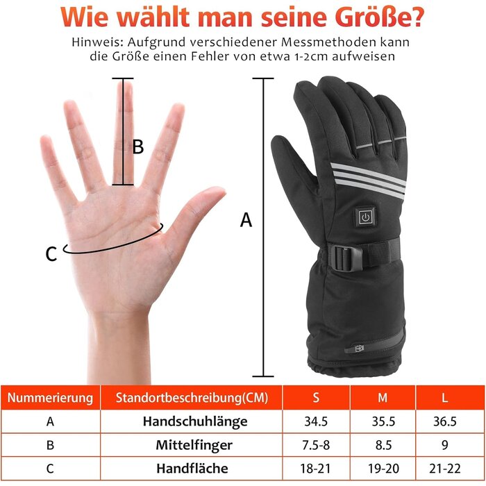 Gants Chauffants Moto & Ski - Noir - Taille L - Jusqu'à 32% de remise