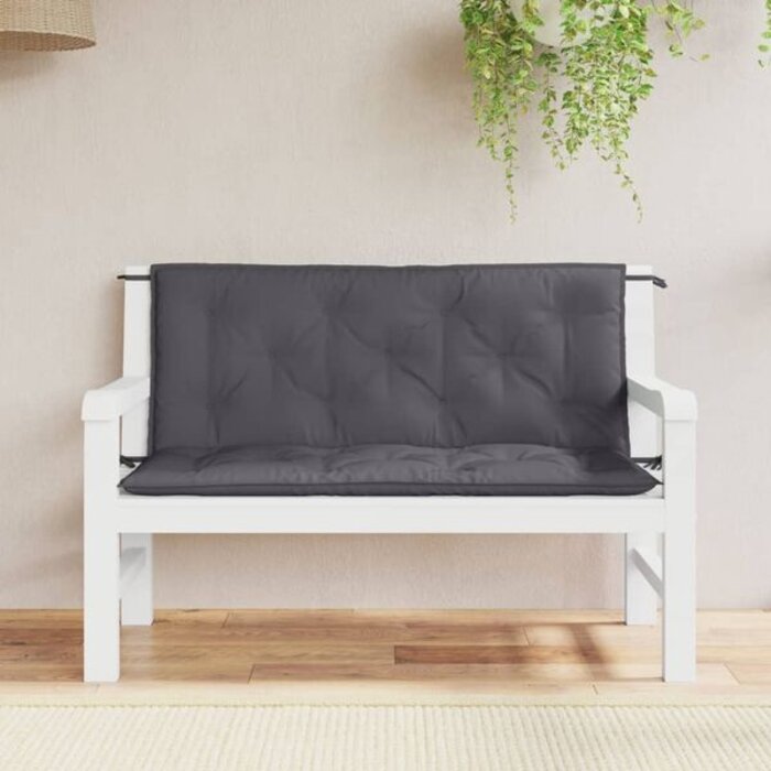 Vidaxl Lot de 2 coussins de banc 120x50 cm, anthracite - Jusqu'à -32% sur l'outlet