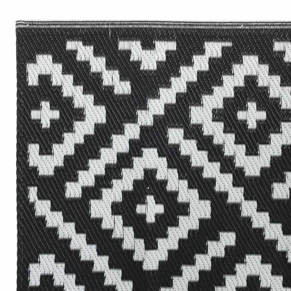 Vidaxl Tapis d'extérieur réversible 140x200 cm - Blanc et Noir - Jusqu'à -33%