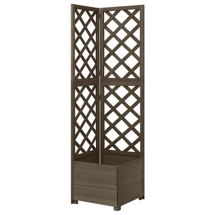 Vidaxl Jardinière d'angle avec treillis en bois gris - Jusqu'à -33%