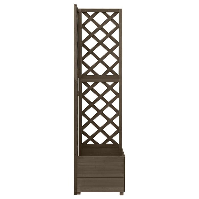 Vidaxl Jardinière d'angle avec treillis en bois gris - Jusqu'à -33%