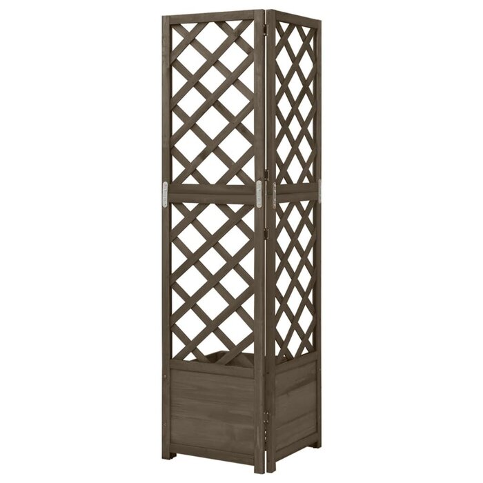 Vidaxl Jardinière d'angle avec treillis en bois gris - Jusqu'à -33%
