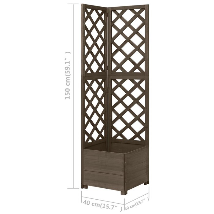 Vidaxl Jardinière d'angle avec treillis en bois gris - Jusqu'à -33%