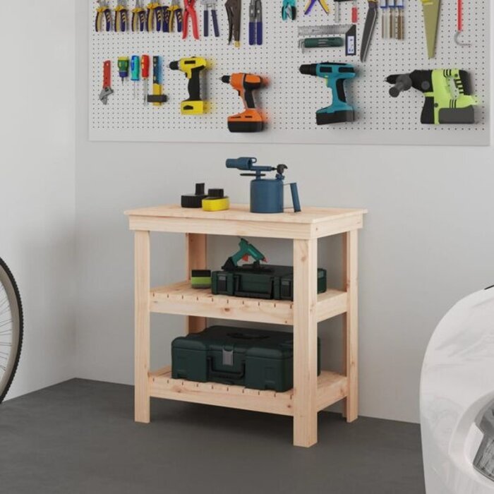 Vidaxl Établi d'atelier en bois de pin massif - Jusqu'à 35% de réduction