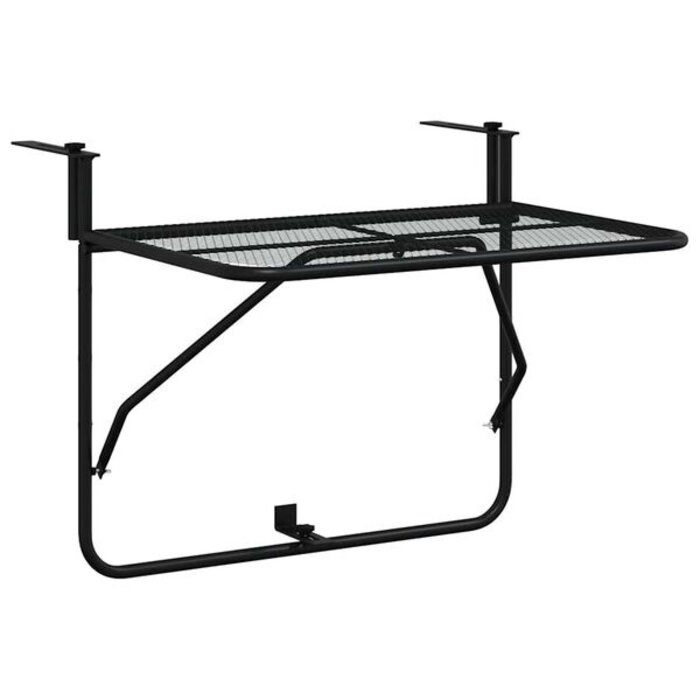 Vidaxl Table de balcon pliante en acier noir - Jusqu'à -33%