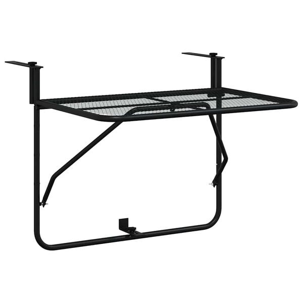 Vidaxl Table de balcon pliante en acier noir - Jusqu'à -33%