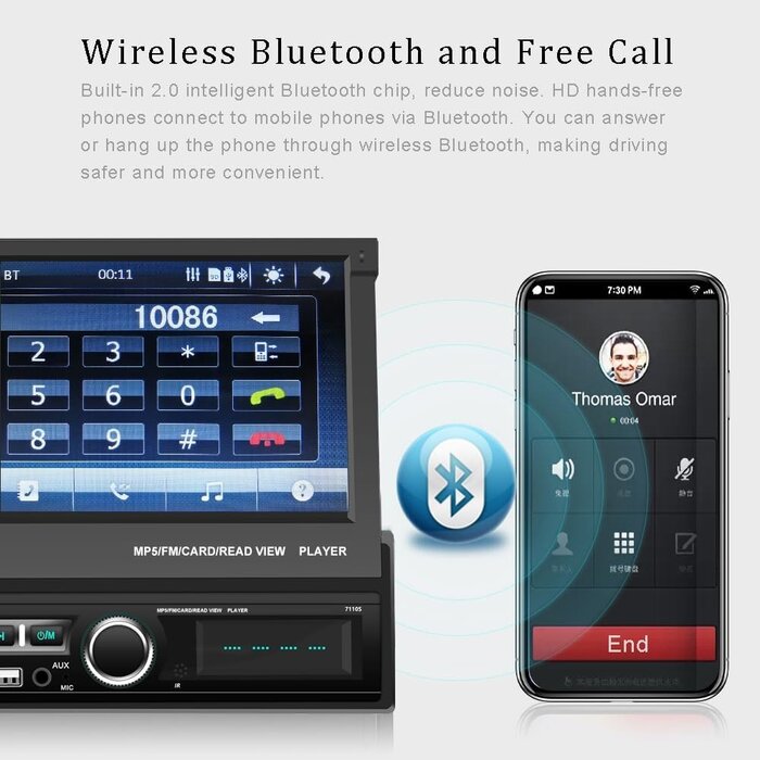 Autoradio 1 DIN écran tactile 7" rétractable - Jusqu'à 29% de réduction