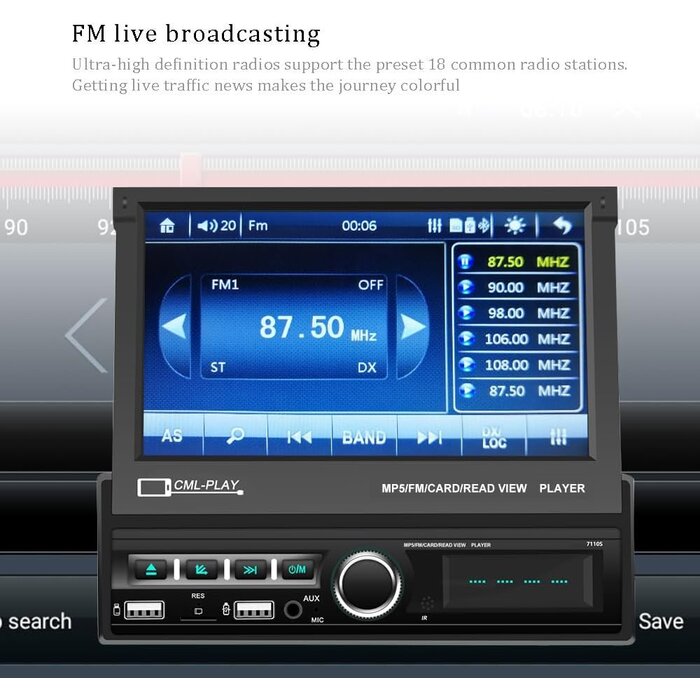 Autoradio 1 DIN écran tactile 7" rétractable - Jusqu'à 29% de réduction