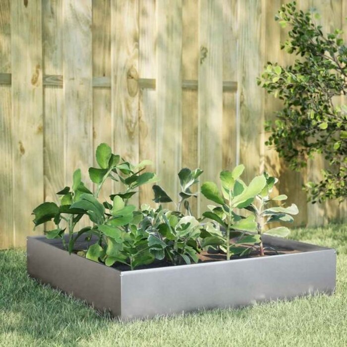 Vidaxl Bac à fleurs surélevé 100x100 cm en acier galvanisé - Jusqu'à -54%