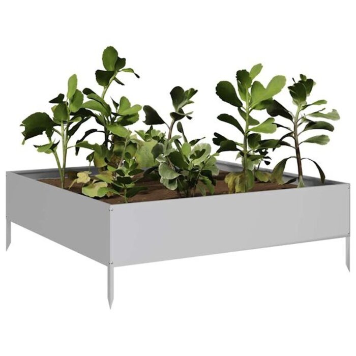 Vidaxl Bac à fleurs surélevé 100x100 cm en acier galvanisé - Jusqu'à -54%