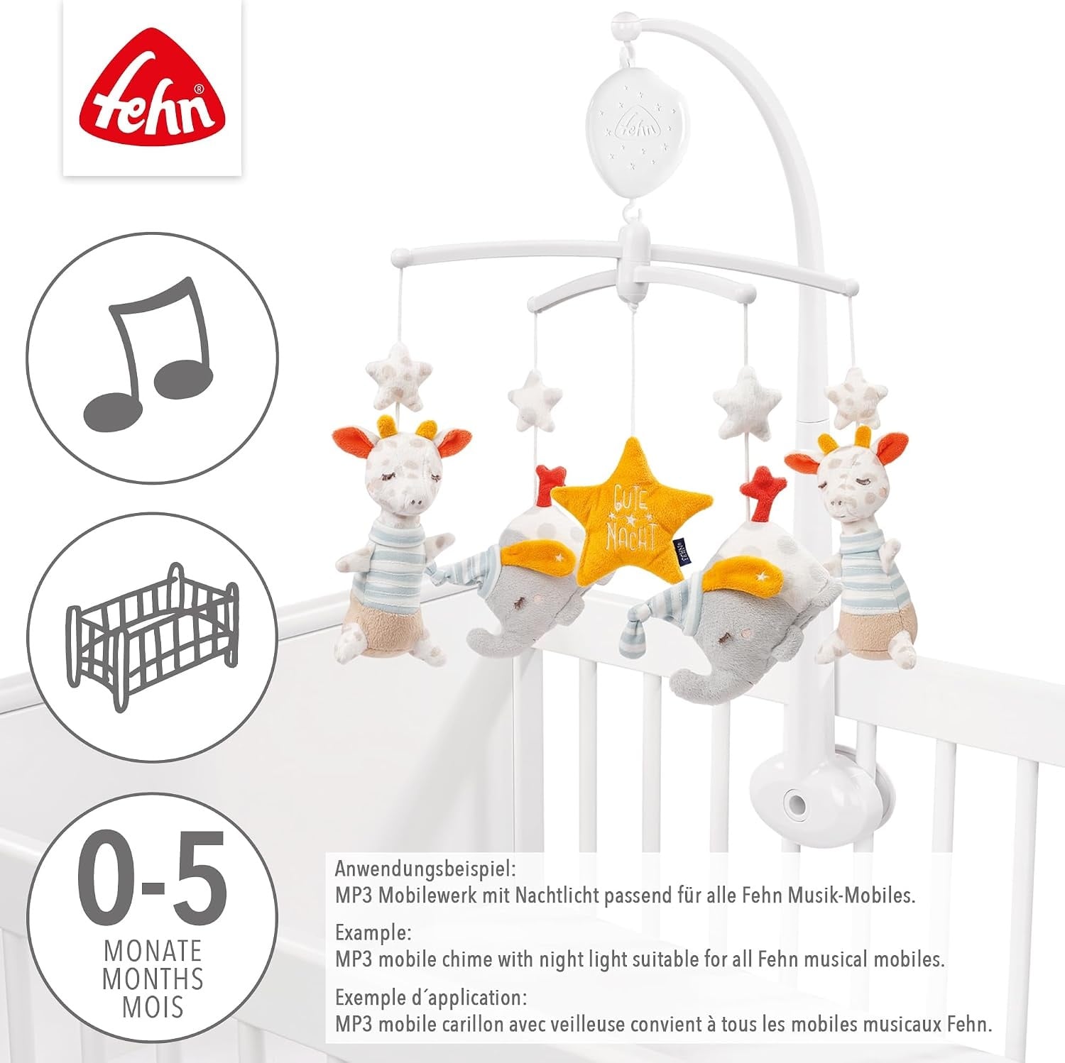 Mécanisme musical pour mobile bébé - Veilleuse & MP3 - Jusqu'à -44%
