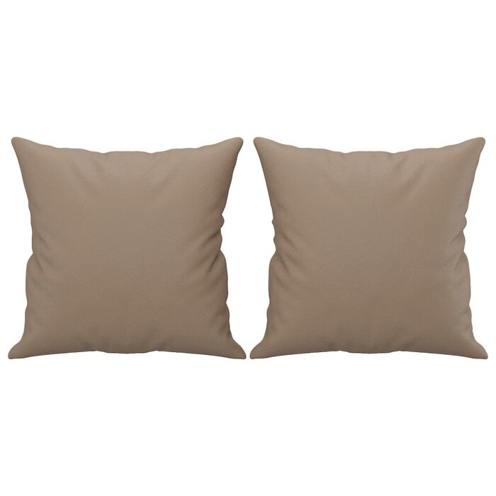 Vidaxl Lot de 2 coussins similicuir 40x40 cm - Cappuccino - Jusqu'à -29%