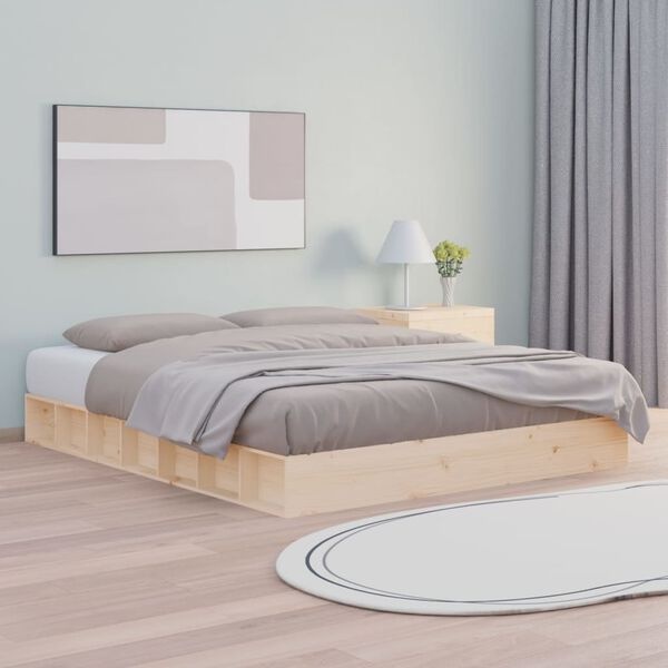 Vidaxl Cadre de lit en pin massif 140x200cm - Jusqu'à -35% sur nos modèles outlet