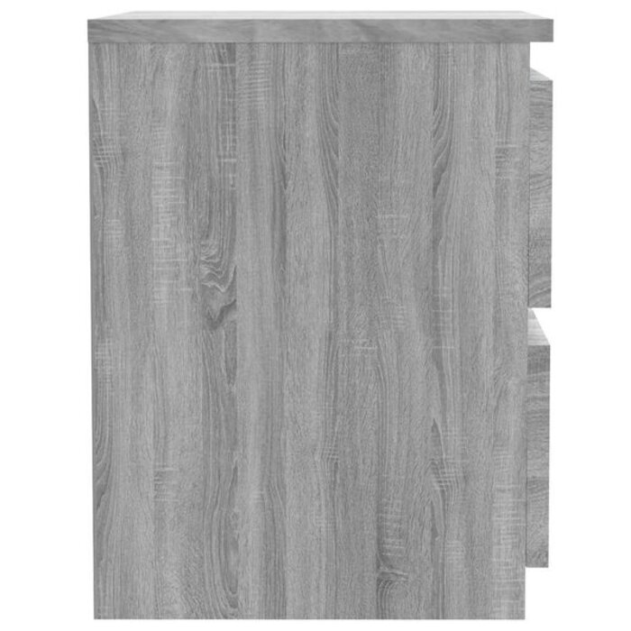 Vidaxl Table de chevet 2 tiroirs Gris Sonoma - Jusqu'à 33% de remise