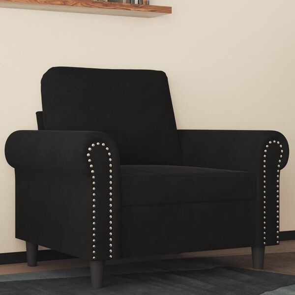 Vidaxl Fauteuil en velours noir - Style moderne - Jusqu'à 35% de réduction