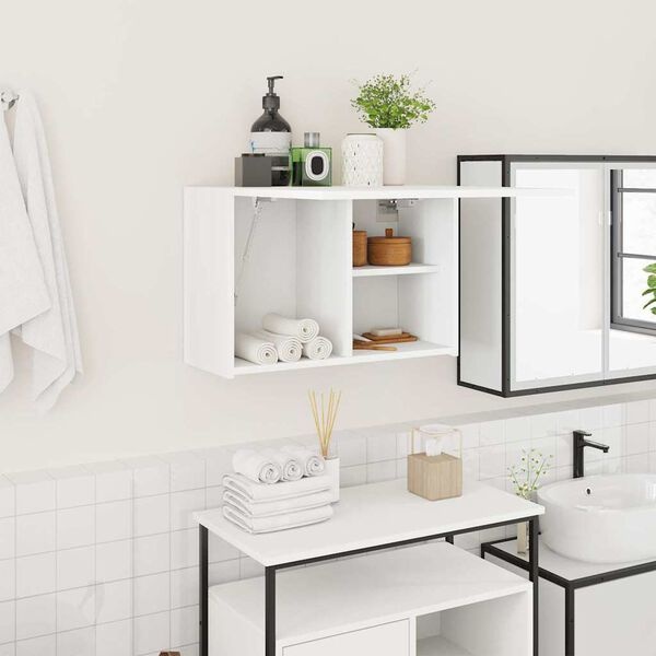 Vidaxl Meuble Mural Salle de Bain Blanc 60x25x40 cm - Jusqu'à 33% de remise