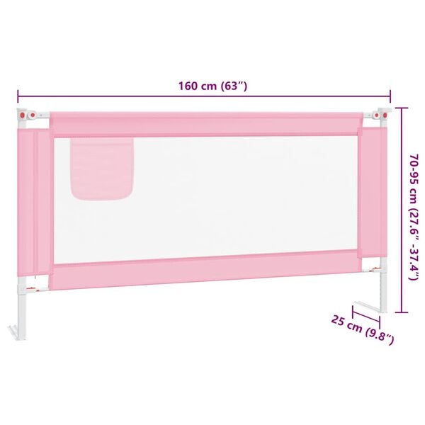 Vidaxl Barrière de lit enfant 160x25cm - Rose - Jusqu'à -33% de remise