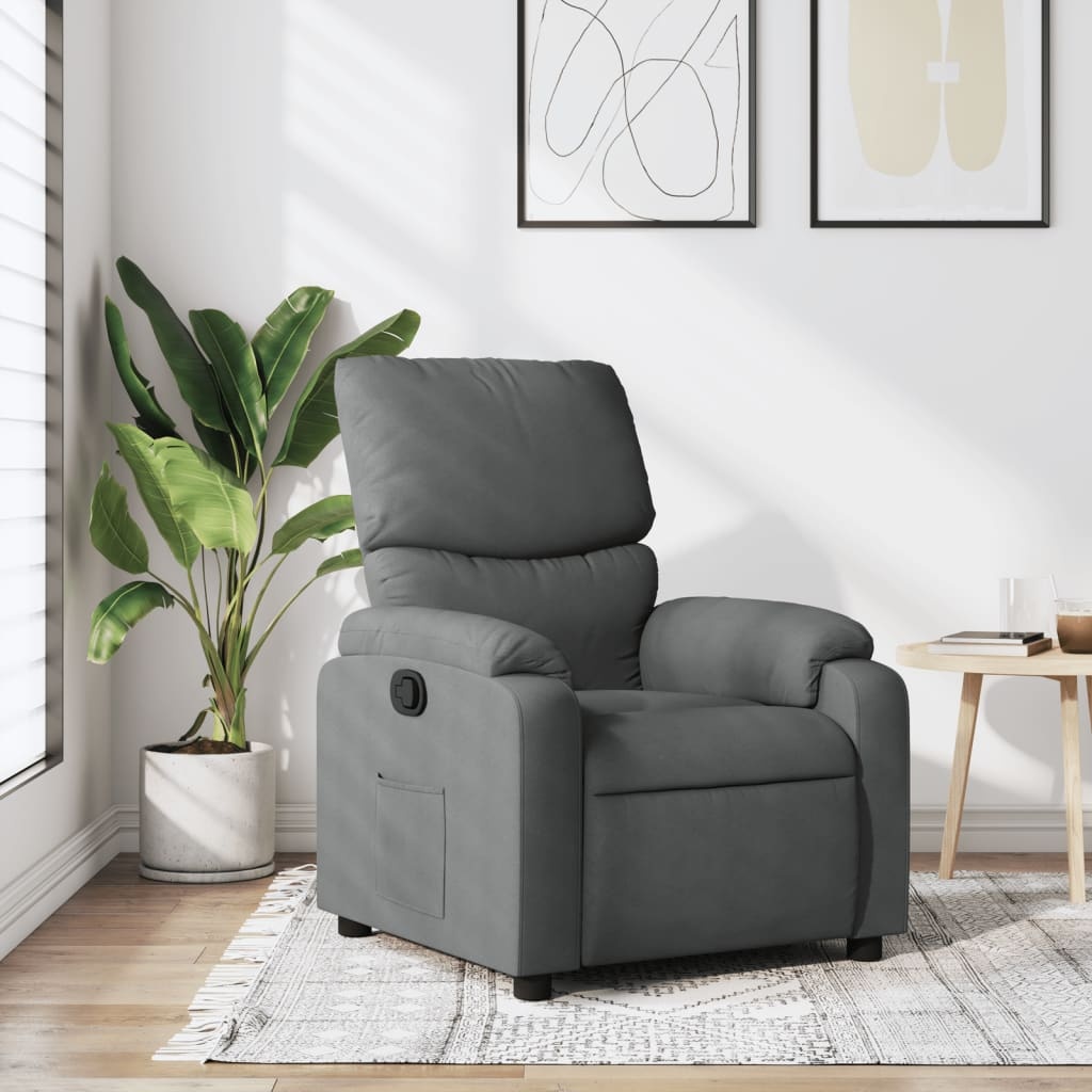 Vidaxl Fauteuil inclinable gris foncé : confort absolu, jusqu'à -35% en outlet