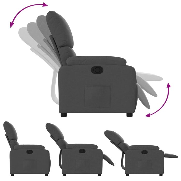 Vidaxl Fauteuil inclinable gris foncé : confort absolu, jusqu'à -35% en outlet