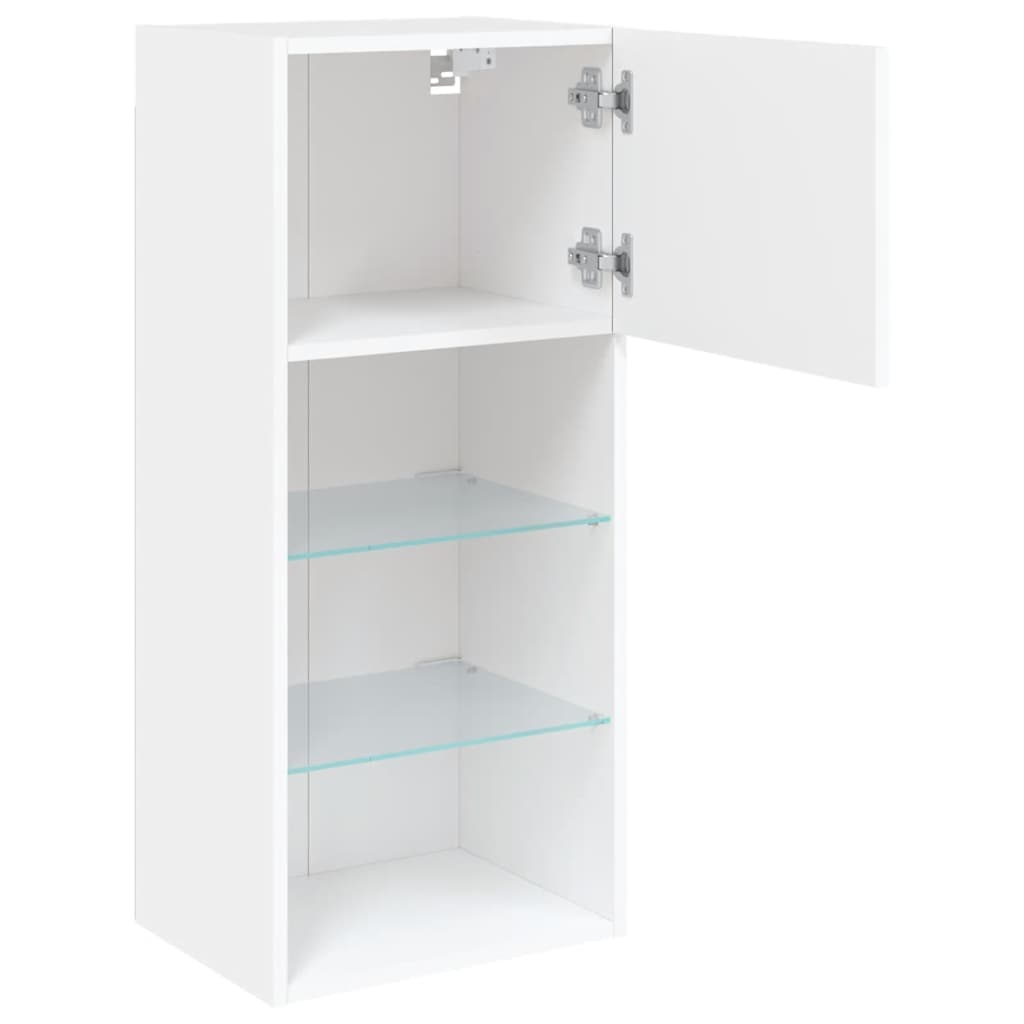 Vidaxl Lot de 2 meubles TV muraux LED blancs - Jusqu'à 35% de réduction