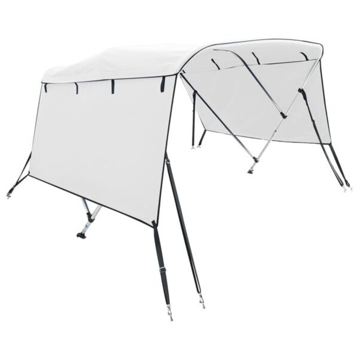 Vidaxl Bimini bateau 3 arceaux avec parois latérales - Blanc - Jusqu'à -35%