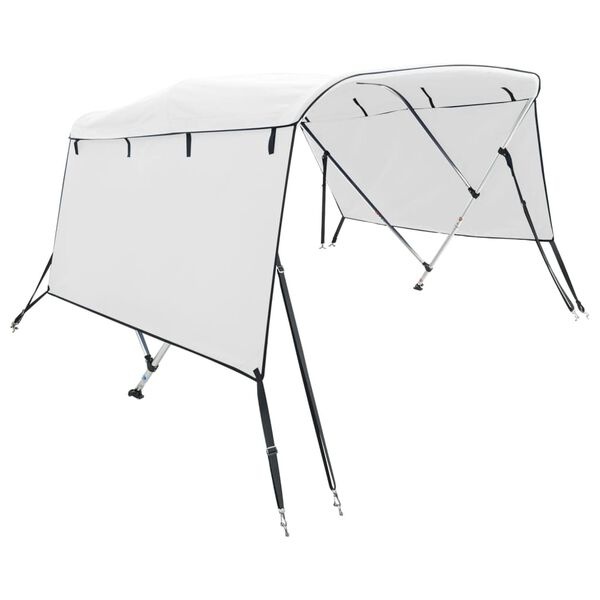 Vidaxl Bimini bateau 3 arceaux avec parois latérales - Blanc - Jusqu'à -35%