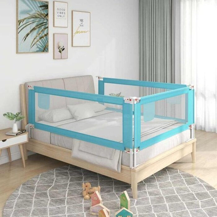 Vidaxl Barrière de lit enfant 200x25 cm bleue - Jusqu'à 33% de réduction