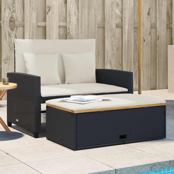 Vidaxl Banc de jardin 2 places modulable avec repose-pieds - Jusqu'à -35%